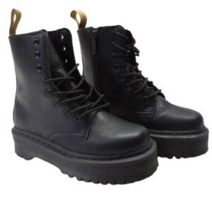 DR. MARTENS “Jadon II Mono” Black Platform Moto Boots —Size 
6 Women’s / 5 Men’s